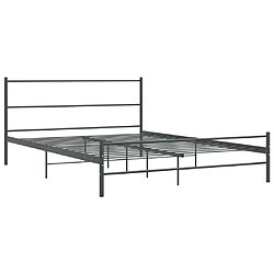 Maison Chic Lit adulte - Lit simple Cadre de lit,Structure du lit Contemporain Gris Métal 140 x 200 cm -MN72197