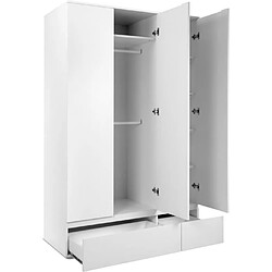 Cstore Armoire IMAGE 60B - Décor blanc mat - 3 portes + 2 tiroirs - L121,6 x H191 x P55 cm pas cher