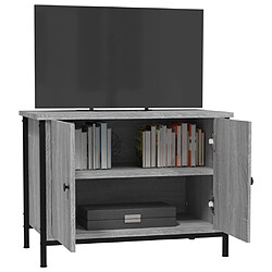 Avis vidaXL Meuble TV avec portes sonoma gris 60x35x45 cm bois d'ingénierie