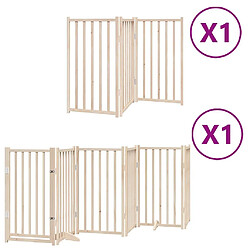 vidaXL Barrière pour chiens avec porte pliable 9panneaux bois peuplier