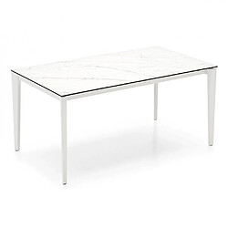 Inside 75 Table extensible 10 couverts ARTIC FAST 230 cm pieds métal plateau marbre blanc