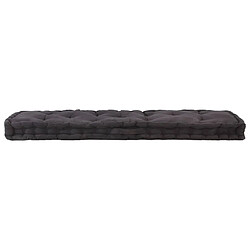 vidaXL Coussin de plancher de palette Coton 120x40x7 cm Noir