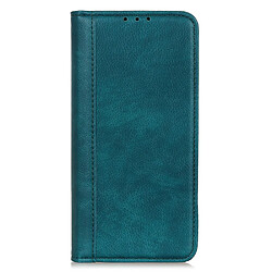 Etui en PU texture litchi fermeture automatique magnétique avec support vert pour votre Samsung Galaxy A03s (164.2 x 75.9 x 9.1mm)