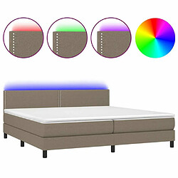 Sommier à lattes,Cadre à lattes de lit et matelas et LED pour Adulte Taupe 200x200cm Tissu -MN58912