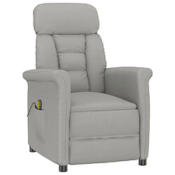 vidaXL Fauteuil de massage Gris clair Similicuir daim