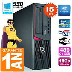 PC Fujitsu Esprimo E720 E85+ SFF Core I5-4570 16 Go Disque 480 Go SSD Wifi W7 - Occasion