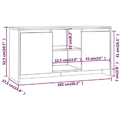 vidaXL Meuble TV Gris béton 102x37,5x52,5 cm Bois d'ingénierie pas cher