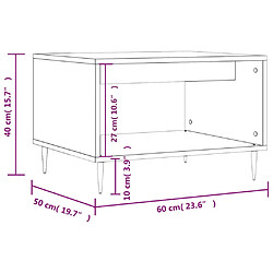 vidaXL Table basse gris béton 60x50x40 cm bois d'ingénierie pas cher