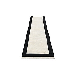 Avis Vidal Tapis de couloir en laine 307x79 noir Darya