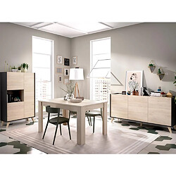 Vente-Unique Buffet KOLYMA - 3 portes - Coloris : Chêne & Anthracite pas cher