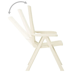 vidaXL Chaises inclinables de jardin lot de 2 Plastique Blanc