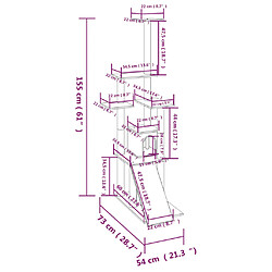 vidaXL Arbre à chat avec griffoirs en sisal Crème 155 cm pas cher