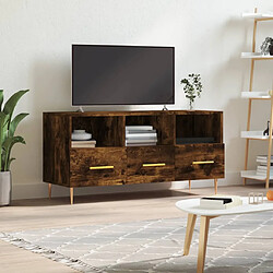 vidaXL Meuble TV chêne fumé 102x36x50 cm bois d'ingénierie