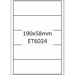 Bits & Paper et8024l Étiquettes de Étiquettes/d'étiquettes universelles (190 x 58 mm, 500 étiquettes/dos de classeur, blanc, format A4 largeur) 100 feuilles, 5 étiquettes par feuille, étiquettes pour dossiers