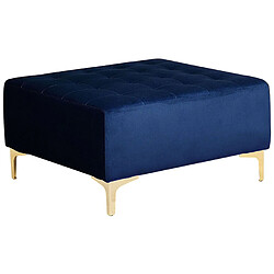 Beliani Ottoman ABERDEEN Bleu marine Velours