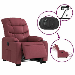 Maison Chic Fauteuil Relax pour salon, Fauteuil inclinable électrique rouge bordeaux tissu -GKD34246 pas cher