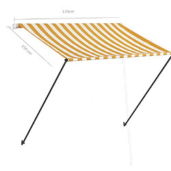 vidaXL Auvent rétractable avec LED 150x150 cm Jaune et blanc pas cher