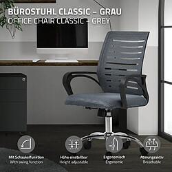 ML-Design Chaise de bureau gaming ergonomique gris pivotant 360° dossier maille respirante