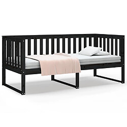 vidaXL Lit de jour sans matelas noir 90x190 cm bois de pin massif