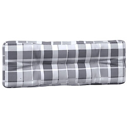 Avis vidaXL Coussins de palette lot de 2 motif à carreaux gris tissu