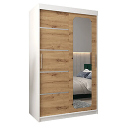 Abiks Meble Armoire PROMO V2 À Portes Coulissantes 200/120/62 2 Portes (Blanc/Artisan)