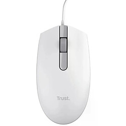 Souris USB Trust TM101 Eco 1200dpi - Fabriquée avec 50% de plastiques recyclés - 3 Boutons - Utilisation ambidextre - Câble 1,60 m - Couleur Blanc