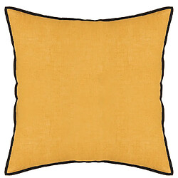 Pegane Lot de 2 coussin décoratif déhoussable en lin et coton ocre - Longueur 45 x Profondeur 12 x Hauteur 45 cm 