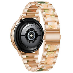 Bracelet en résine + acier inoxydable de 20 mm or rose/rose vert pour votre Samsung Galaxy Watch4 40mm/Watch4 44mm/Watch4 Classic 46mm