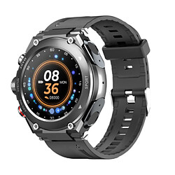 Smartwatch lemfo T92 cadran gris 44mm bracelet caoutchouc Sport Montre GPS