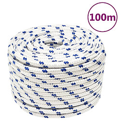 vidaXL Corde de bateau Blanc 12 mm 100 m Polypropylène