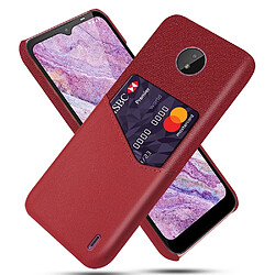 Coque en TPU + PU anti-chocs avec porte-carte, rouge pour votre Nokia X70/C10/C20