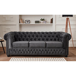 Lisa Design William - canapé Chesterfield - 3 places - en velours