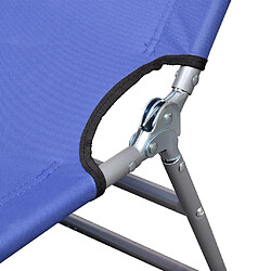 Avis vidaXL Chaise longue pliable acier enduit de poudre bleu