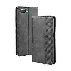 Wewoo Housse Coque Pour Oppo Reno Une affaire de boucle magnétique rétro Crazy Horse Texture horizontale étui en cuir avec support et fentes cartes et cadre photo Noir