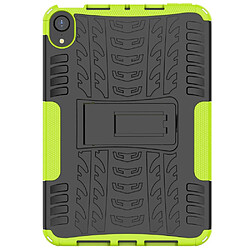 Coque en TPU texture de pneu, antichoc avec béquille vert pour votre Apple iPad mini 6 (2021)