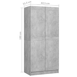 vidaXL Garde-robe Gris béton 82,5x51,5x180 cm Aggloméré pas cher