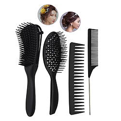 4x Peignes De Brosse De Coiffeur En Plastique De Coiffure De Salon Pour Cheveux Longs Noirs pas cher