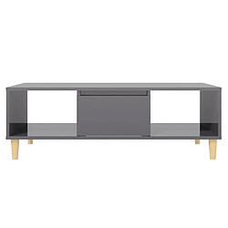 Maison Chic Tabls basse,Table Console pour salon Gris brillant 103,5x60x35 cm Aggloméré -MN14916 pas cher