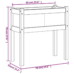 vidaXL Jardinières avec pieds blanc 70x31x70 cm bois de pin massif pas cher