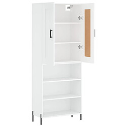 Avis vidaXL Buffet haut Blanc 69,5x34x180 cm Bois d'ingénierie