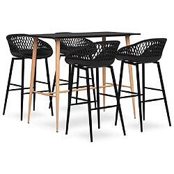 vidaXL Ensemble de bar 5 pcs Noir