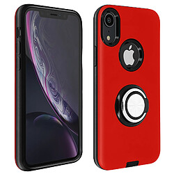 Avizar Coque iPhone XR Antichoc Bague Maintien Support Vidéo Bords Surélevés Rouge