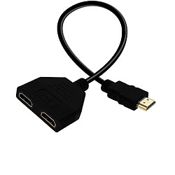 Adaptateur multiports HDMI Mâle vers 2x ports HDMI Femelle LinQ Full HD Noir