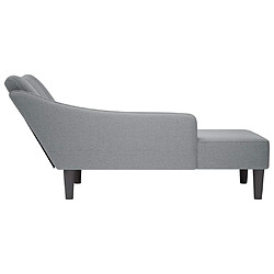 Acheter vidaXL Fauteuil long avec accoudoir droit gris clair tissu