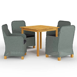 Maison Chic Ensemble de salle à manger de jardin 5 pcs,Table et chaises d'extérieur Gris clair -GKD373284