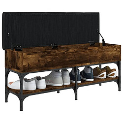 Acheter Maison Chic Banc à chaussures | Meuble de rangement à chaussures Meuble d'Entrée chêne fumé 102x32x45 cm bois d'ingénierie -MN79493