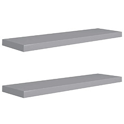 vidaXL Étagères murales flottantes 2 pcs gris 90x23,5x3,8 cm MDF