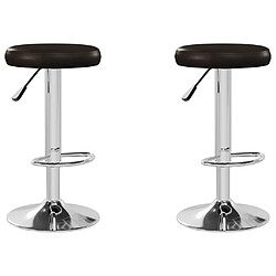 vidaXL Tabourets de bar lot de 2 marron similicuir