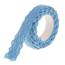 2 verges 15mm de tissu en dentelle Washi Tape garniture auto-adhésive mariage bleu