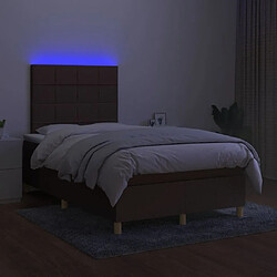 Acheter Maison Chic Lit adulte- Lit + matelas + LED,Sommier à lattes de lit matelas et LED marron foncé 120x190 cm -GKD88163